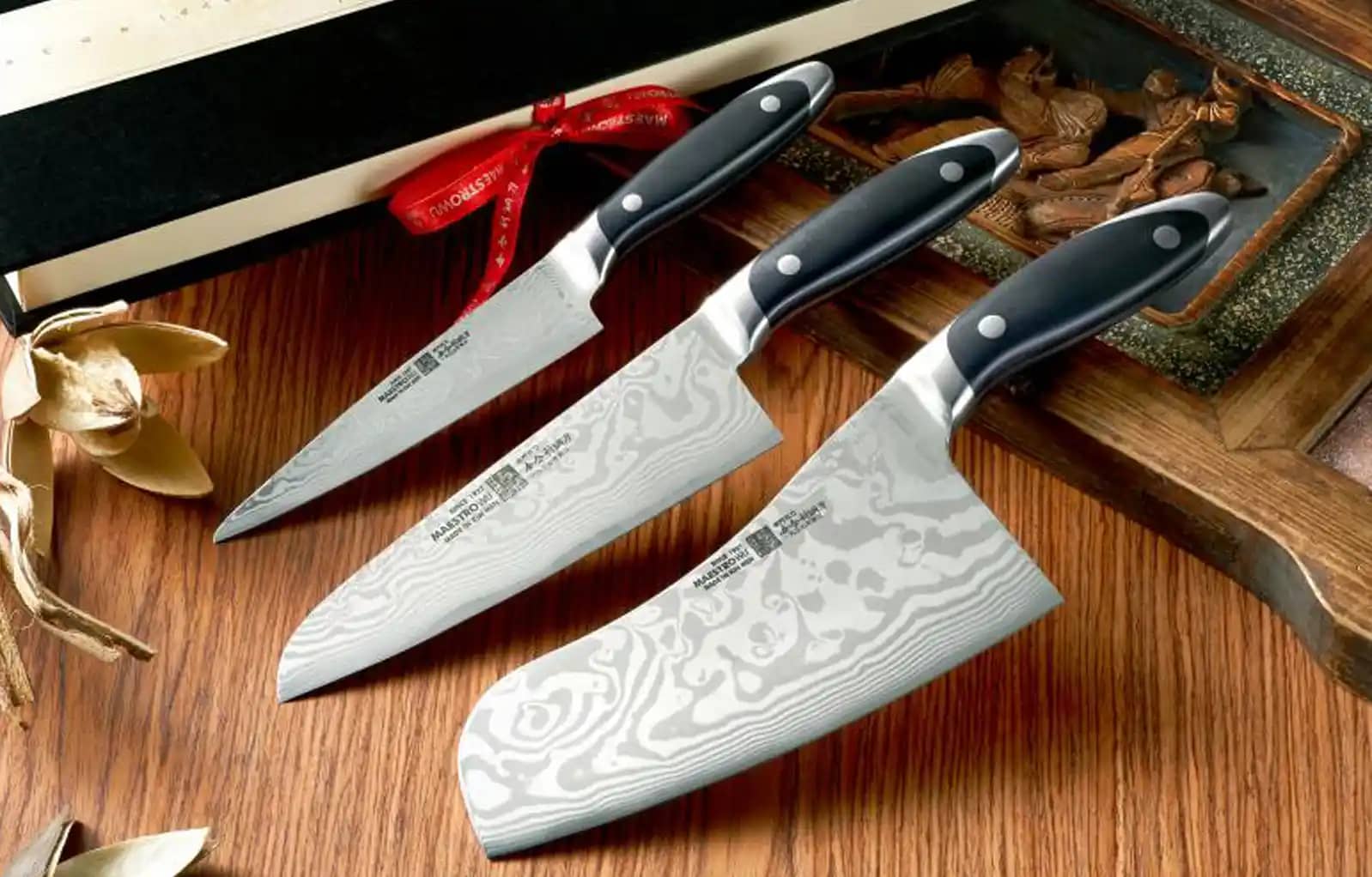 3 Piece Damascus popular Chef Set.